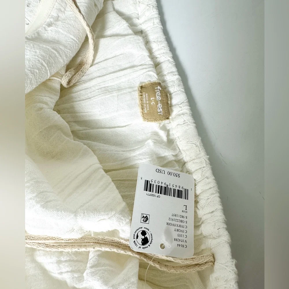 Free People Orion Top in Ivory size Large NWT